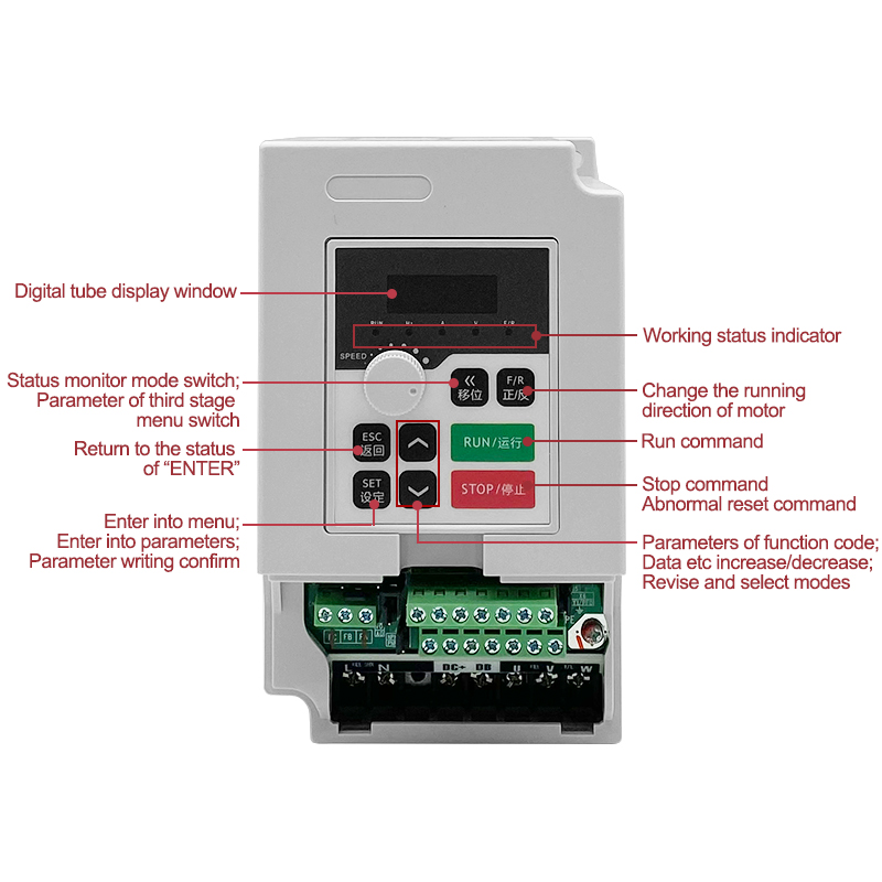Cnc Spindle Motor - Inversor 1.5kw 110v/220v/380vac 2hp vfd variável