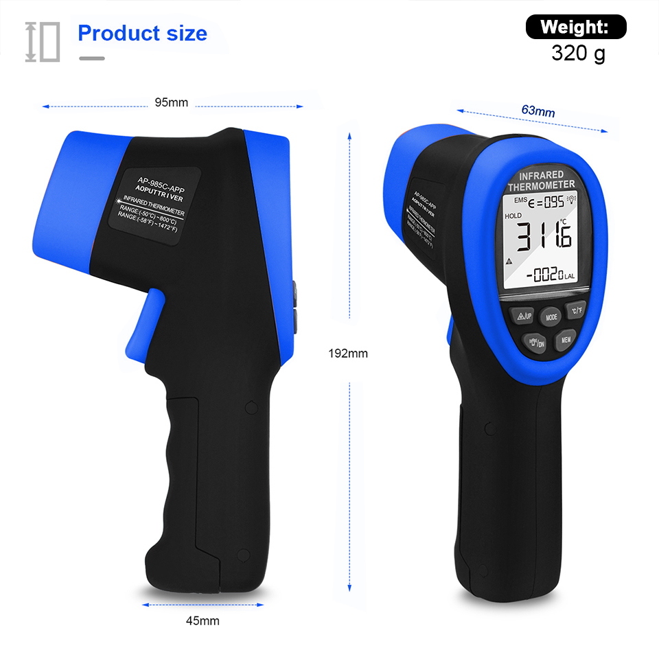 Termômetro Infravermelho, Disp - Industrial Laser Measuring Device avaliação e preço